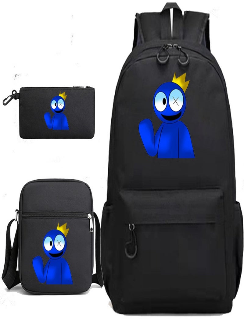 Rainbow Friends Children Backpack Schoolbag Teen Student School Book bag with Lunch Box Pen Case 3 in 1 for Kids