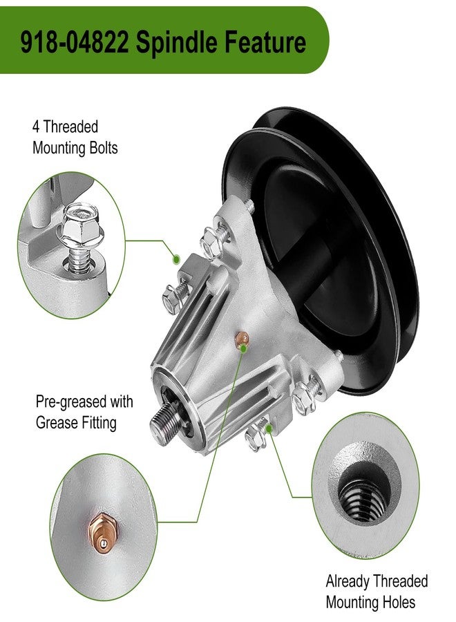 Belleone 918-04822B Spindle Assembly Fits for Craftsman Cub Troy Bilt Pony Bronco 42" Mower Deck Tractor Riding Mower, Come with All Mounting Hardware Include Threaded Bolt, Replace 918-04822A 618-04822 - Image 3