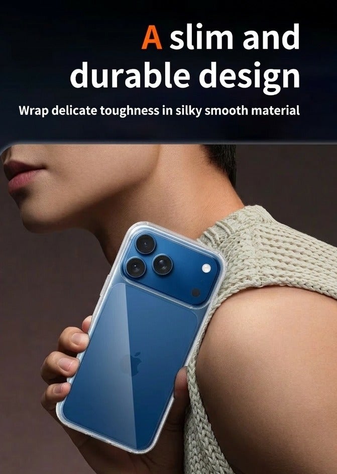 BORTONY iPhone 17 Pro Case Clear, Slim Scratch Resistant Anti-Drop iPhone 17 Pro Cover Shockproof Protective Phone Case for iPhone 17 Pro 6.3 inch - Image 5