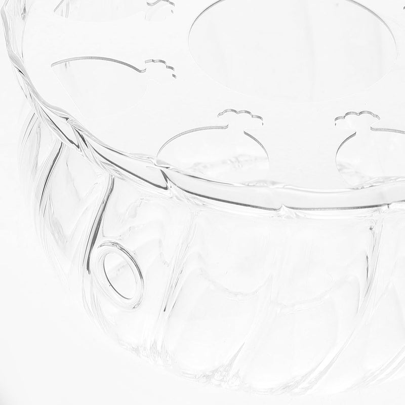 Tealight Teapot Warmer Glass Tea Warmer Base with Candle Holder for Desk Use, Striped Crystal Teapot Heat Base for Gongfu Tea Ceremony - Image 3