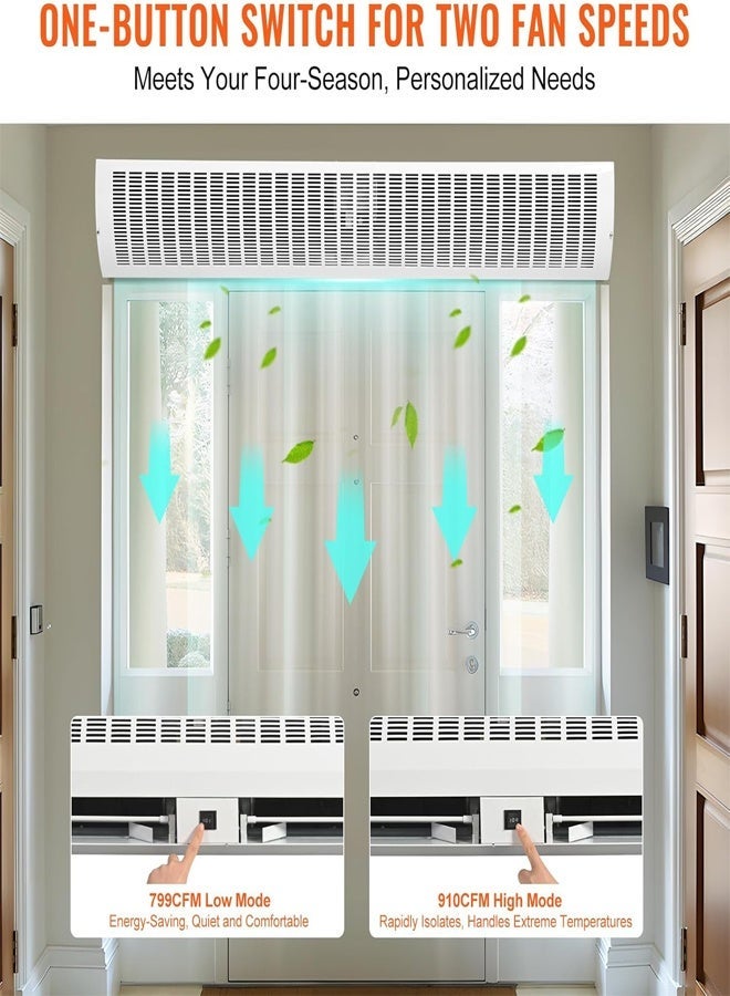 في تي سي ستارة هواء طبيعية 180سم، غطاء معدني مع جهاز تحكم عن بعد ومستشعر باب - Image 3