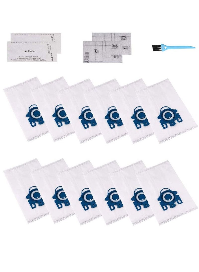 SYOSI Vacuum Cleaner Dustbags for Miele Airclean 3D Efficiency GN, 3D Vacuum Cleaner Replacement Bags for Miele GN Models, Vacuum Cleaner Accessories (12 Bags + 4 Filters + 1 Cleaning Brush) - Image 1