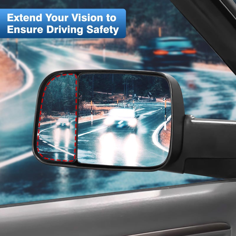 TOP-MAX Ram Driver Left Side Lower Mirror Glass Replacement for 2010-2020 Dodge Ram 1500 2500 3500 4500 5500, Towing Mirrors Convex Glass with Rear Mounting Bracket, 68067731AA - Image 4