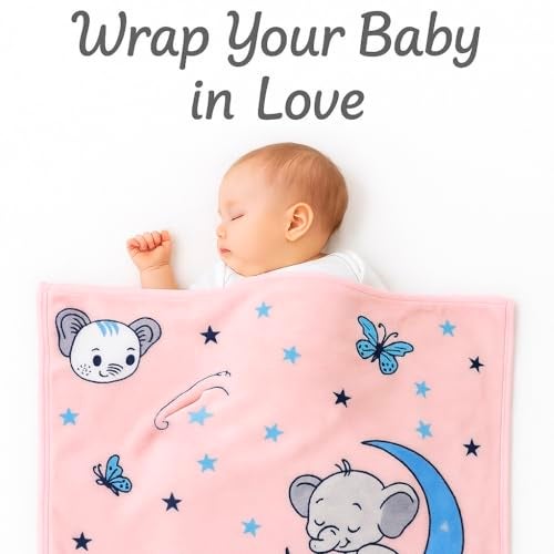 PWI Supersoft Baby Blanket Wrapper for Newborn | 30x40 inches | Lightweight AC Blanket for 0-2 Years | Ultra Soft & Skin-Friendly | Pack of 1 -Peach - Image 3