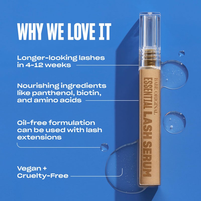 Babe Original Eyelash Serum for Natural, Fuller & Longer Looking Eyelashes - Lash Serum Hydrates Lashes for Lash, Brow & Lash Extensions - 4mL - Image 4