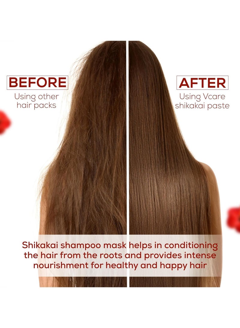 في كير شامبو شيكاكاي بشامبو شيكاكاي مع فوائد الألوفيرا والنيم والأملا والكركديه وشيكاكاي لشعر قوي وصحي، للرجال والنساء - 200 مل (عبوة من 3 قطع) - Image 5