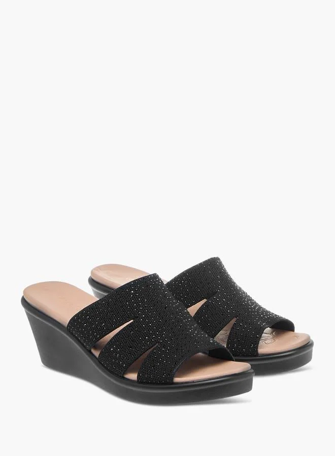 Le Confort Womens Embellished Slip-On Sandals With Wedge Heels