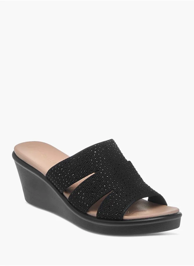 Le Confort Womens Embellished Slip-On Sandals With Wedge Heels Ramadan Collection