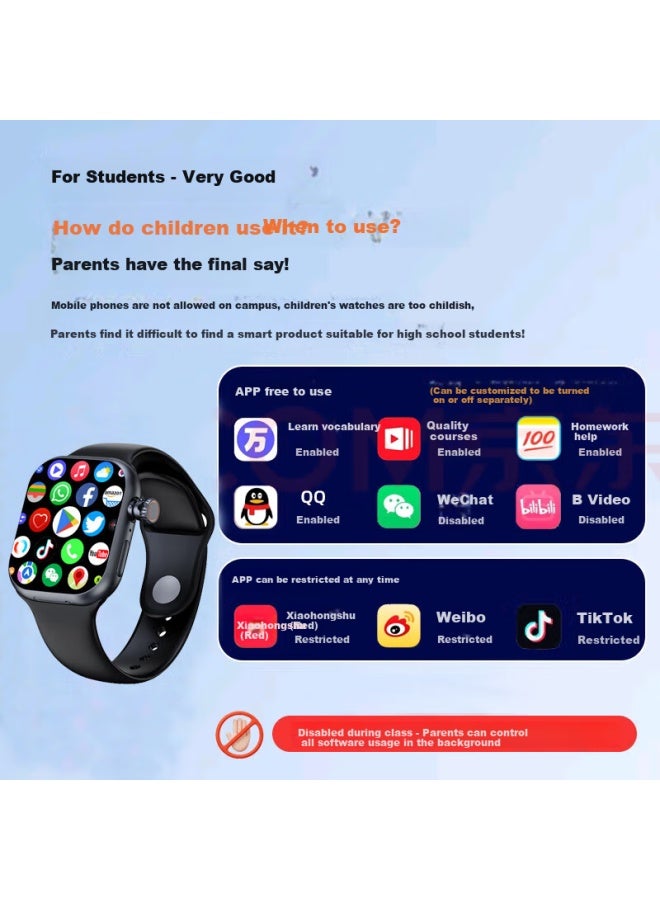 Aelvo Huawei Harmonyos Compatible With Apple I0s, Suitable For 5g Full Network Children's Elementary School Students' Phone Watch, Can Insert Sim Card, Video Waterproof, For Teenagers In Middle And High School, Positioning For Ages 12-18 - Image 2