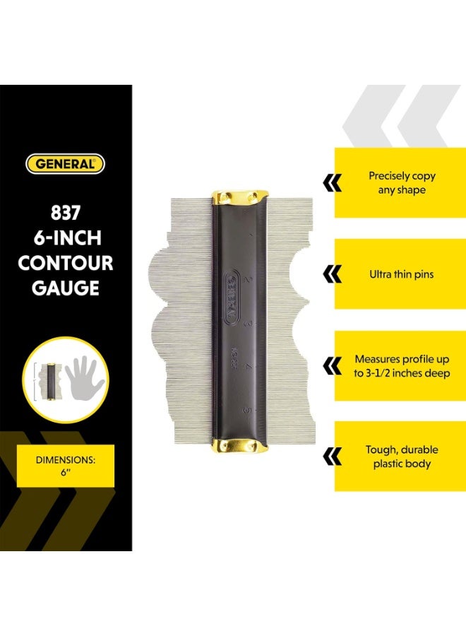 General Tools أداة قياس الشكل العامة 837 - أداة قياس الزاوية 6" لتحسين المنزل - أدوات للرجال - Image 1