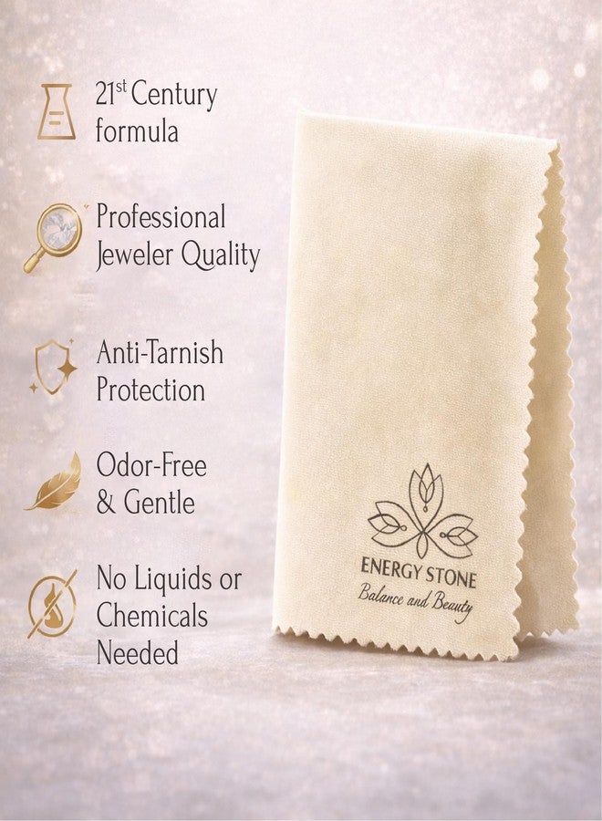 ENERGY STONE Silver and Gold Restoration Polishing Cloth, Anti-Tarnish Cleaner with Lasting Shine, for Fine Valuables Precious Metals, Jewery, Silverware, Musical Instrument, Coins - 1 Pack - Image 3