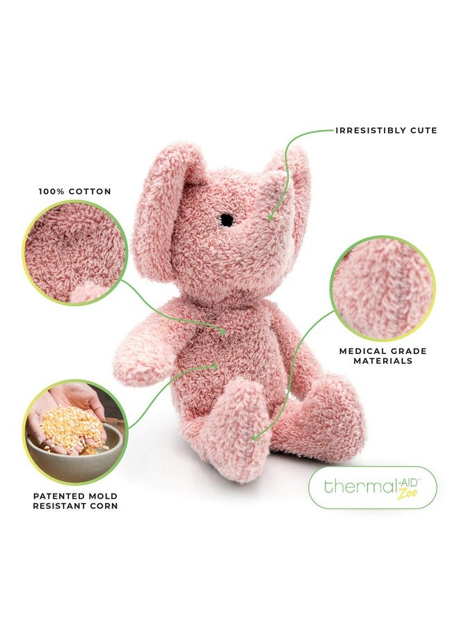 Thermal-Aid Thermal-Aid Zoo - Mini Microwavable Stuffed Animal - Plush Toy and Hot Cold Pack - Tiny The Elephant - 3.15 x 2.6 x 9.3 in  - Image 2
