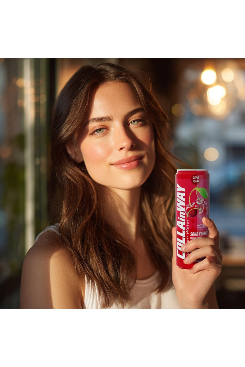 كولانواي كولاجين كولاين واي ٥٠٠٠ ملغ - خالي من السكر، ١٠ ملغ بيوتين، ١٠٠ ملغ حمض الهيالورونيك، ١٥٠ ملغ إل-جلوتاثيون، ١٠٠ ميكروغرام، إل-كارنيتين، ٠.٥ غرام، فيتامين د، كالسيوم - مرطب مضاد للشيخوخة (عبوة من ١٢ قطعة، نكهة سور شيري) - Image 2