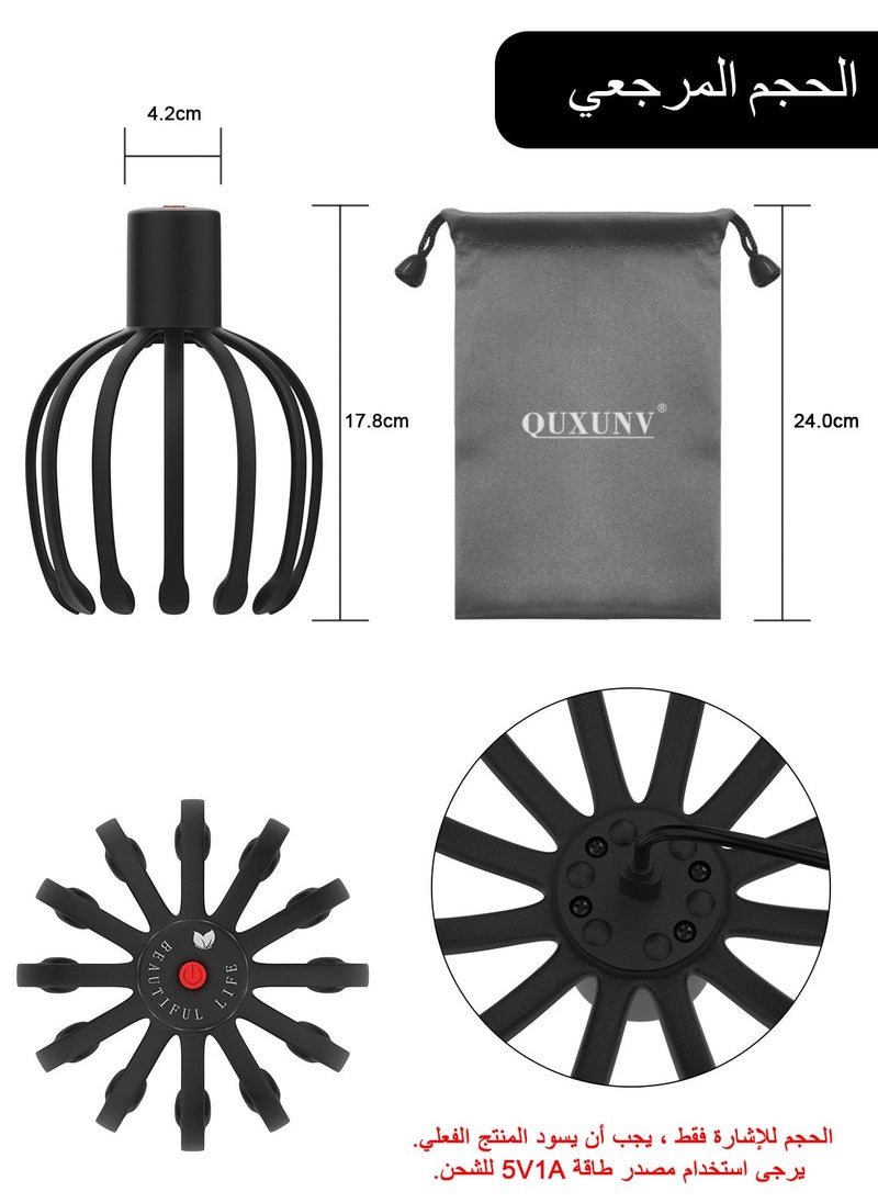 QUXUNV - Scalp Massager, Electric Head Massager with 3 Modes, 12 Vibration Contacts, 360 Degree Wireless Head Scratcher for Scalp Stress Relax and Tension, Deep Sleeping, Ideal Gift - Image 1