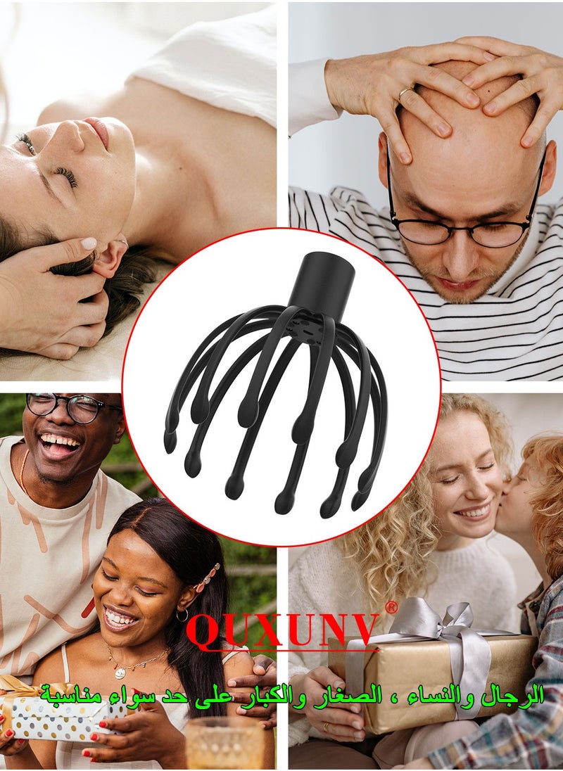 QUXUNV - Scalp Massager, Electric Head Massager with 3 Modes, 12 Vibration Contacts, 360 Degree Wireless Head Scratcher for Scalp Stress Relax and Tension, Deep Sleeping, Ideal Gift - Image 1