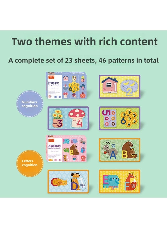 Pro-Rui Kindergarten Digital Cartoon Letter Puzzle التعليم المبكر التنوير الإدراك على الوجهين لغز اللعب بالجملة اللون: اللغز المعرفي الرقمي - Image 4