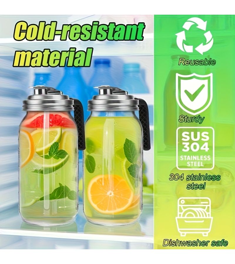304 Food Grade Stainless Steel Oil Nozzle 86mm 3.39inch Black Handle Soy Sauce Vinegar Seasoning Leak Proof Lid Compatible With Mason Jars For Outdoor Fast Food - Image 1