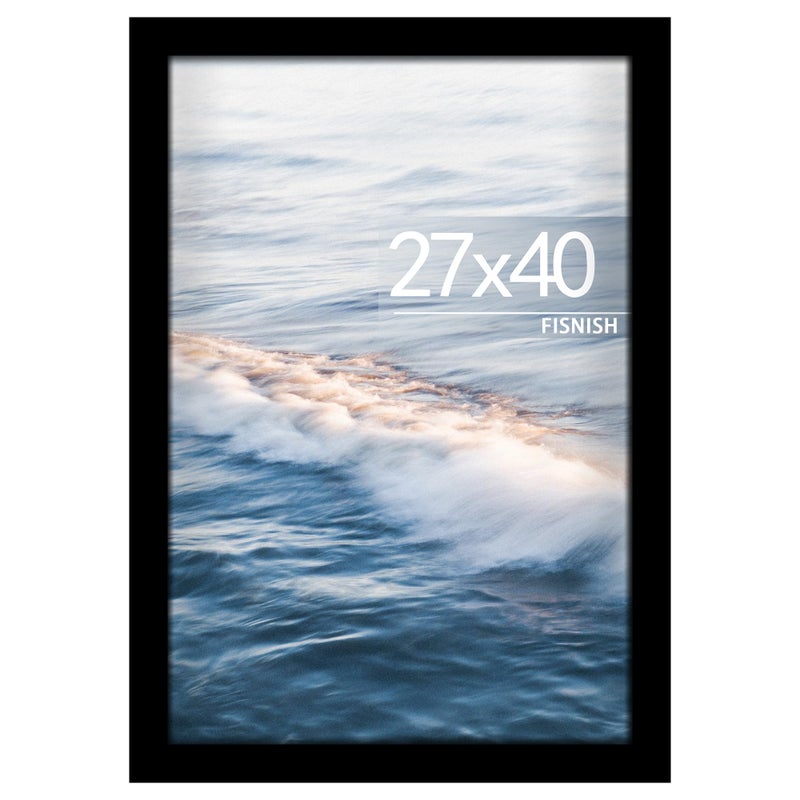 Fisnish 27x40 Poster Frame Black, 27x40 inch Movie Poster Frame with HD Plexiglass Durable and Scratch-proof for Horizontal or Vertical Wall Mounting, 1 Pack - Image 1