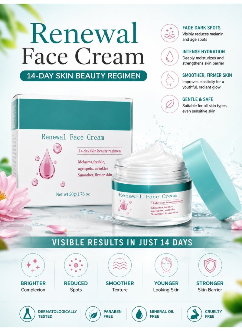 Saam Crafts Saam -Crafts Face Cream，Saam -Crafts Cosmetics Cream Dark Spots Cream,Saam Renewal Face Cream for Melasma and Freckles Treatment for All Skin Types,Anti-wrinkle Face Cream,Korean Saam -Crafts Renewal Face Cream -50g(Packaging May Vary) - Image 1