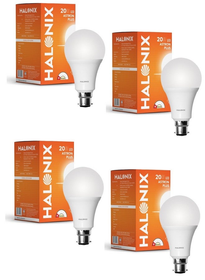 Halonix مصباح هالونيكس LED 20 واط | ضوء نهاري بارد (6500 كيلفن) | قاعدة - B22 | موفر للطاقة | حماية من الارتفاعات | عبوة من 4 - Image 1