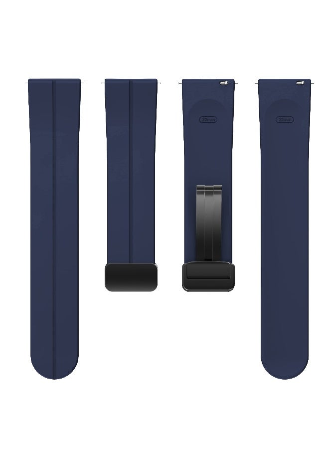 NIBEMINENT 22MM Straps Compatible with Huawei Watch GT5(46MM)/GT4(46MM)/GT3(46MM)/GT3 Pro(46MM)/GT2(46MM)/GT2e(46MM)/GT/GT Runner,Huawei Watch 4/4 Pro/3/3 Pro,Honor Watch 4 Pro/GS3/Magic Watch 2,Soft Silicone Band With Magnetic Buckle for Men,Women,Blue  - Image 4