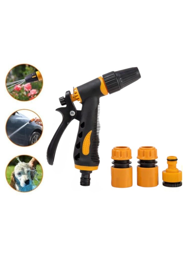 Conan 5 Piece Set Of Water Spray Gun Head Compatible With Half Inch Water Hose With 3 Sections Of Strong Thrust And High Pressure Comfortable Hand Grip Design Suitable For Washing The House Windows Car Deck Or Watering The Garden Farm Or Chalet Suitable For The Home Farm Car Wash Or In Construction Sites - Image 2