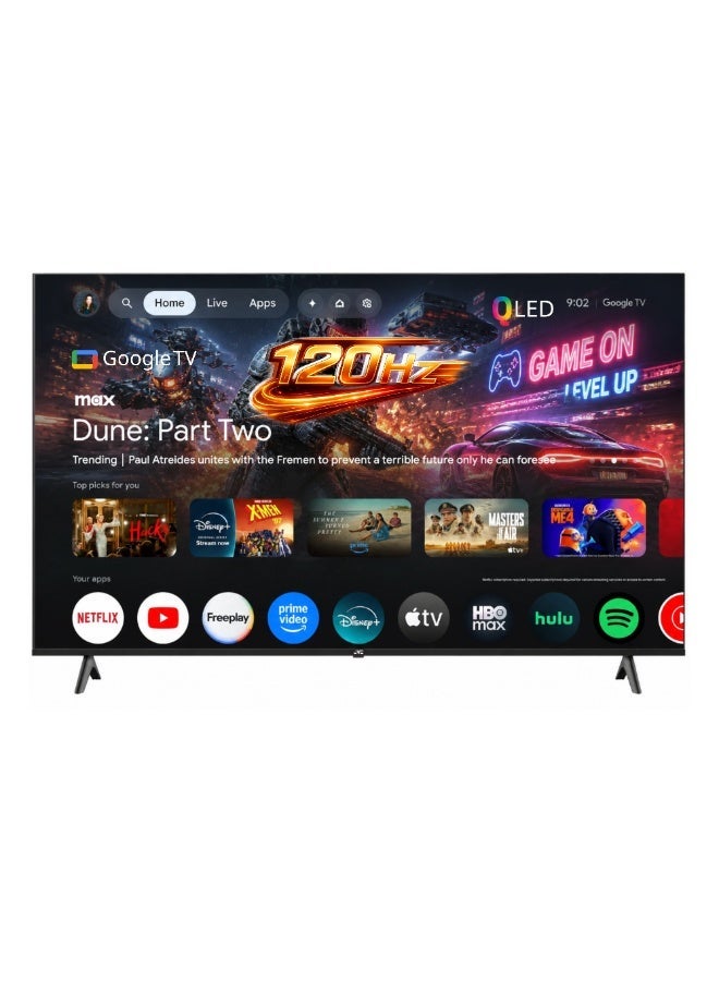 JVC 75 Inch Edgeless QLED 4K UHD Google Smart TV | 120Hz Refresh Rate | Google Assistant Voice Remote | Dolby Vision Atmos | Quad-Core Processor | Built-in Chromecast | Bluetooth - LT-75NQ7115 LT-75NQ7115 Black - Image 1
