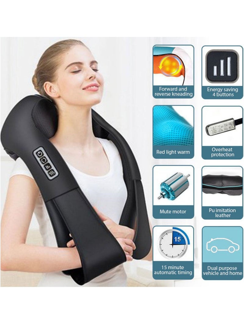 Loquat New Arrival U Shaped Electric Acupressure Neck And Shoulder Massager Infrared Soothing Heating 4D Kneading Multi Purpose Car Home Massage Shawl - Image 1