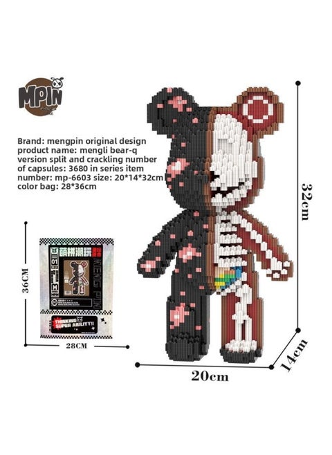 Meng Pin Meng Li Bear M66 Series Small Particle Building Blocks Assembled Educational Toys Boys And Girls Brain Gift Ornaments-Color:M6603-opp Split