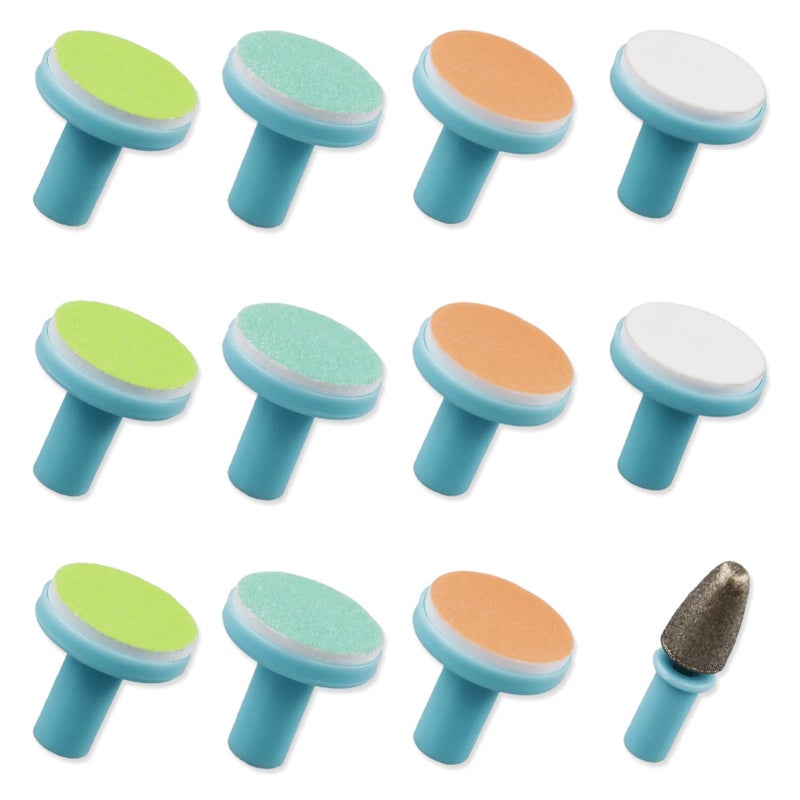 NCVI 12 Pieces Baby Nail File Pads Nail Trimmer Replacement Pads Electric Baby Nail Grinding Heads for Standard Electric Kid Nail Trimmer Suits to Newborn Infant Toddler - Image 1
