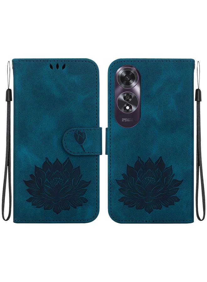 The Bros Case For OPPO A60 4G Lotus Embossed Leather Phone Case 