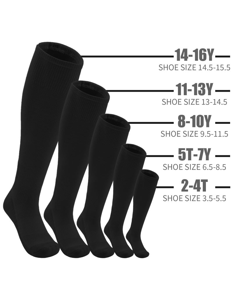 QBK 2T/3T/4T/5T Toddler Baseball Socks And Belt Youth Softball Tee Ball Combo Set for Boy Girl (1 Pairs of Socks & 1 Belt)(BLACK 2-4T) - Image 3