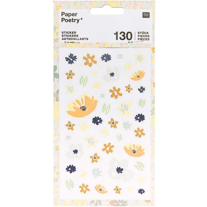 RICO DESIGN Sticker - Flowers/Blue