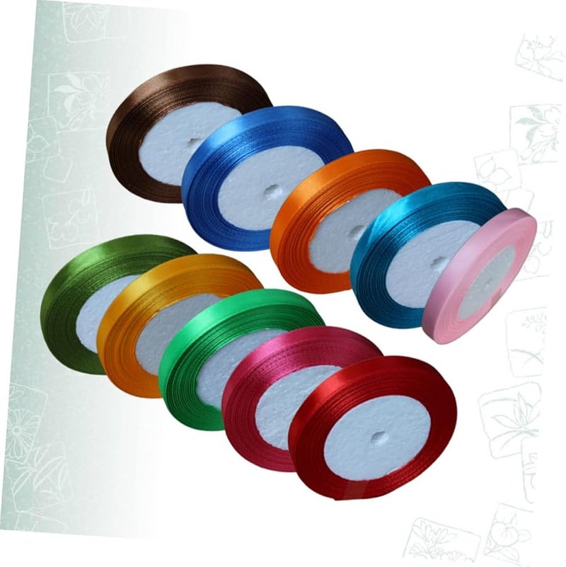 10 Rolls Wide Decorative Wrapping Ribbon Watermelon Peacock Lake Fruit Design - Image 3