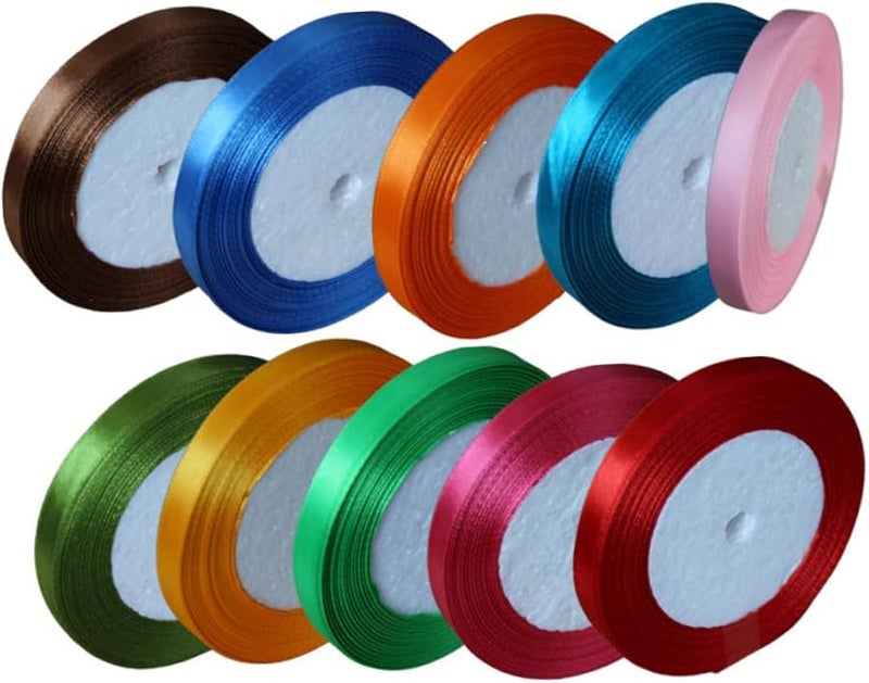 10 Rolls Wide Decorative Wrapping Ribbon Watermelon Peacock Lake Fruit Design - Image 1