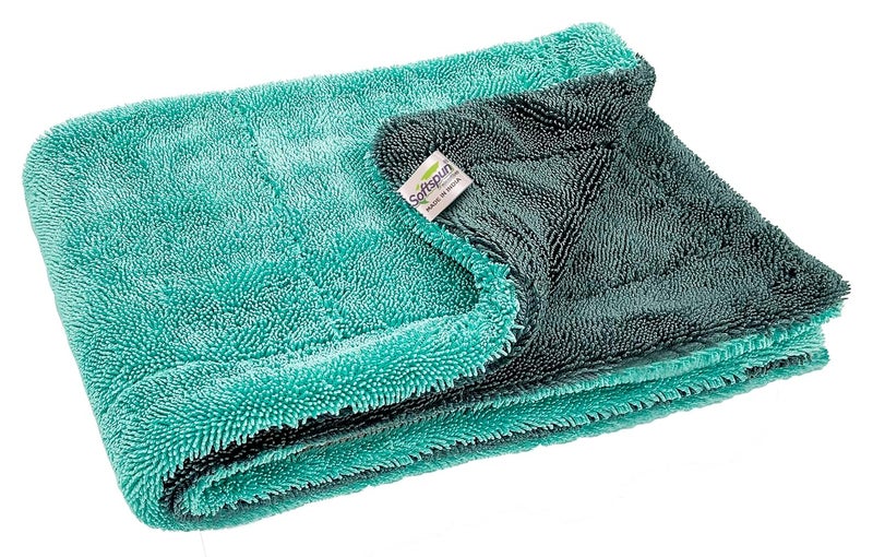 SOFTSPUN Microfiber Cloth for Car - 1200 GSM, 40x60cms, 1Pcs, Multicolor Twisted Loop Super Absorbent Towel…… - Image 1