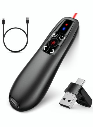 Rechargeable Presentation Clicker with 2-in-1 USB Type C, Wireless Presenter Remote Clicker for PowerPoint Presentations, Pointer RF 2.4GHz USB PowerPoint Clicker Slide Advancer with Volume Control - pzsku/ZEE9E6CAFD0439E8D362CZ/45/1756542513/78f923dd-b3e2-4f9a-8dd6-793e702b5ec2