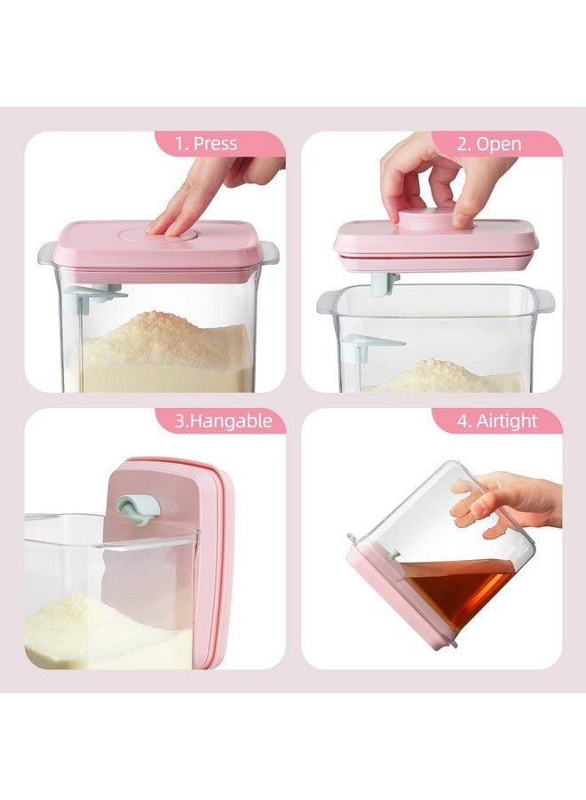 Ankou Formula Container - 1700ml Airtight Formula Dispenser One Button Handy Milk Powder Container BPA-Free Storage Containers with Scoop and Scraper Transparent 730g - Image 2