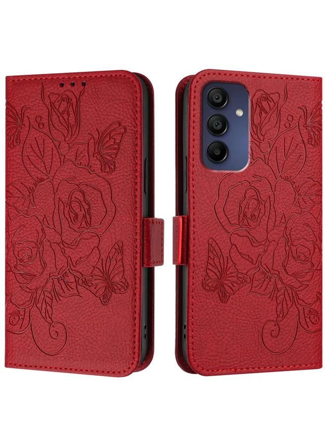 S-TOP Case For Samsung Galaxy A16 5G Embossed Rose RFID Anti-theft Leather Phone Case - Image 3