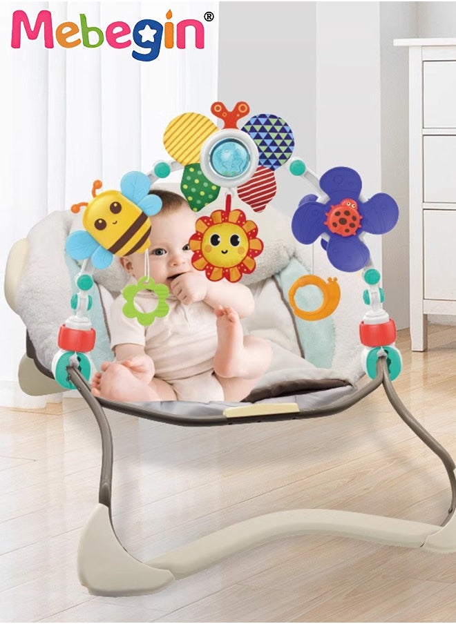 MEBEGIN - Car Seat Stroller Toys,Baby Stroller Arch Toy,Baby Educational Cart Pendant For 0-1 Years Old,Activity Arch With Fascinating Toys,Stimulates Baby’s Senses And Motor Skills Development - Image 1