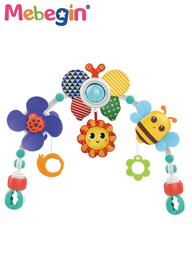 MEBEGIN - Car Seat Stroller Toys,Baby Stroller Arch Toy,Baby Educational Cart Pendant For 0-1 Years Old,Activity Arch With Fascinating Toys,Stimulates Baby’s Senses And Motor Skills Development - Image 1