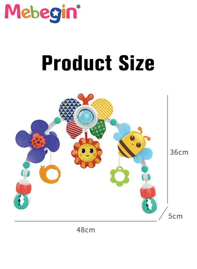 MEBEGIN - Car Seat Stroller Toys,Baby Stroller Arch Toy,Baby Educational Cart Pendant For 0-1 Years Old,Activity Arch With Fascinating Toys,Stimulates Baby’s Senses And Motor Skills Development - Image 1