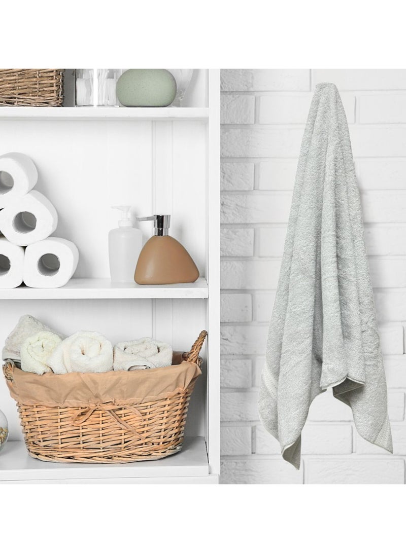 كاسينو Kassino Jumbo Bath Sheet (2 Pack, 80x160 cm) - 580 GSM Large Bath Towel,100% Combed Cotton, Soft & Quick-Dry Oversized Towels, Highly Absorbent, Double Stitched Hotel Quality Towels | Ash Grey - Image 4