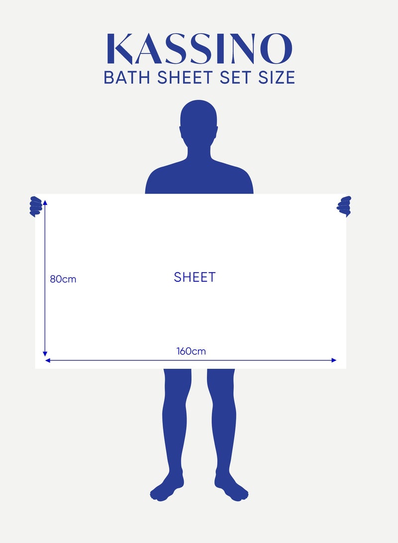كاسينو Kassino Jumbo Bath Sheet (2 Pack, 80x160 cm) - 580 GSM Large Bath Towel,100% Combed Cotton, Soft & Quick-Dry Oversized Towels, Highly Absorbent, Double Stitched Hotel Quality Towels | Ash Grey - Image 5