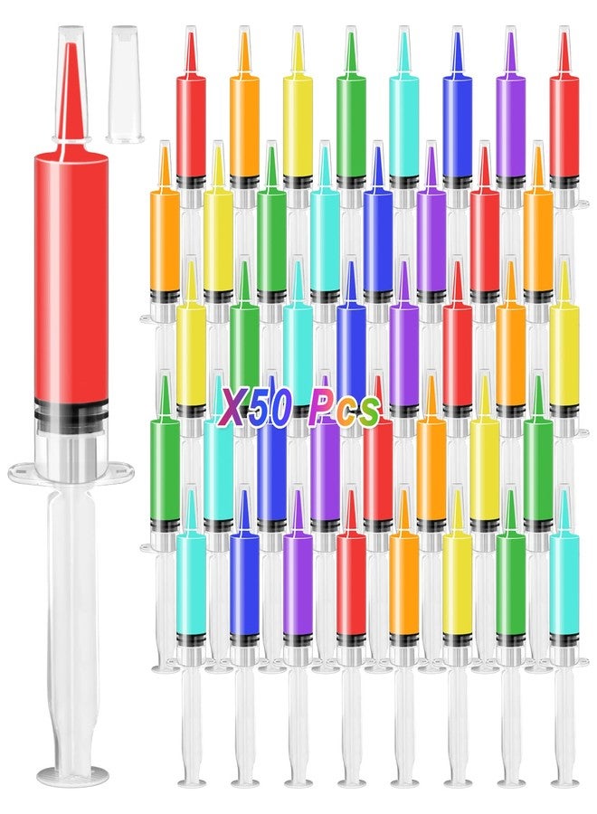 Kreyfer 50 Pcs Halloween Syringe Shot Party Favors - 20ml Reusable Plastic Drink Syringes with Tip Caps for Jelly Shots, Trick-or-Treat Goodie Bag Fillers, Bachelorette and Nurses Graduation Supplies - Image 1