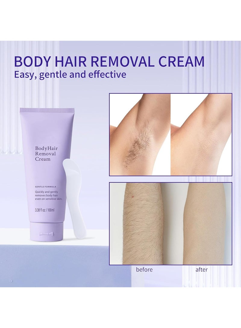 ATRJSZ Body Hair Removal Cream-Pain free Hairs Removal Cream for Sensitive Skin with a Neutral Formula for Hair Removal and Skincare 2-in-1,Durable and Smooth for Men and Women - Image 4