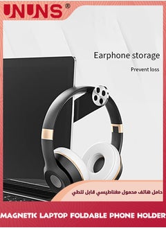 UNUNS Magnetic Phone Holder,Adjustable Aluminum Alloy Foldable Phone Mount,Laptop Side Mount Clip,PC Tablet Smartphone Dual Screen View,Portable Expansion Bracket For Any Phone Laptops,Rotating Holder  - Image 3