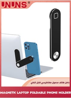 UNUNS Magnetic Phone Holder,Adjustable Aluminum Alloy Foldable Phone Mount,Laptop Side Mount Clip,PC Tablet Smartphone Dual Screen View,Portable Expansion Bracket For Any Phone Laptops,Rotating Holder  - Image 1