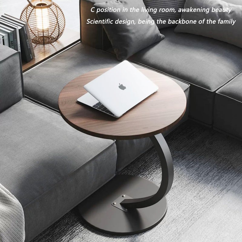 AIRFULAE Round Side Table, End Table for Small Spaces Round Coffee Table Wood Rustic Nightstand Bedside Table Sofa Table Coffee Snack Table Drink Table for Living Room,Bedroom (A) - Image 4