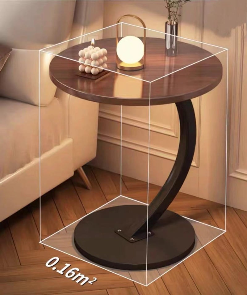 AIRFULAE Round Side Table, End Table for Small Spaces Round Coffee Table Wood Rustic Nightstand Bedside Table Sofa Table Coffee Snack Table Drink Table for Living Room,Bedroom (A) - Image 2
